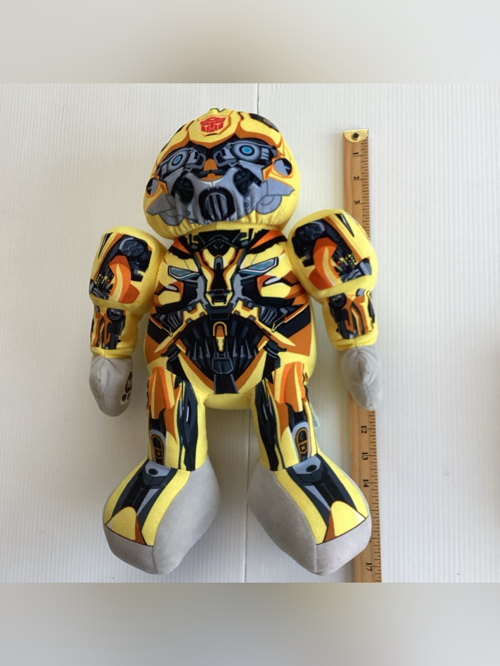 Build A Bear BAB Transformers Bumblebee 17" Plush Movable Arms and Mask 2016 - Picture 11 of 11